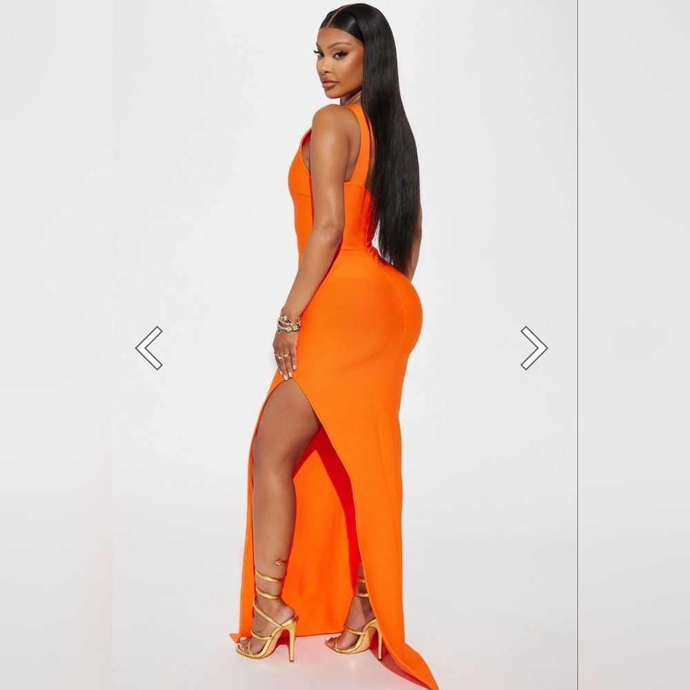 Fashion Nova‎ Sloan Orange Bandage Maxi Dress – NWT Size S - Picture 5 of 12